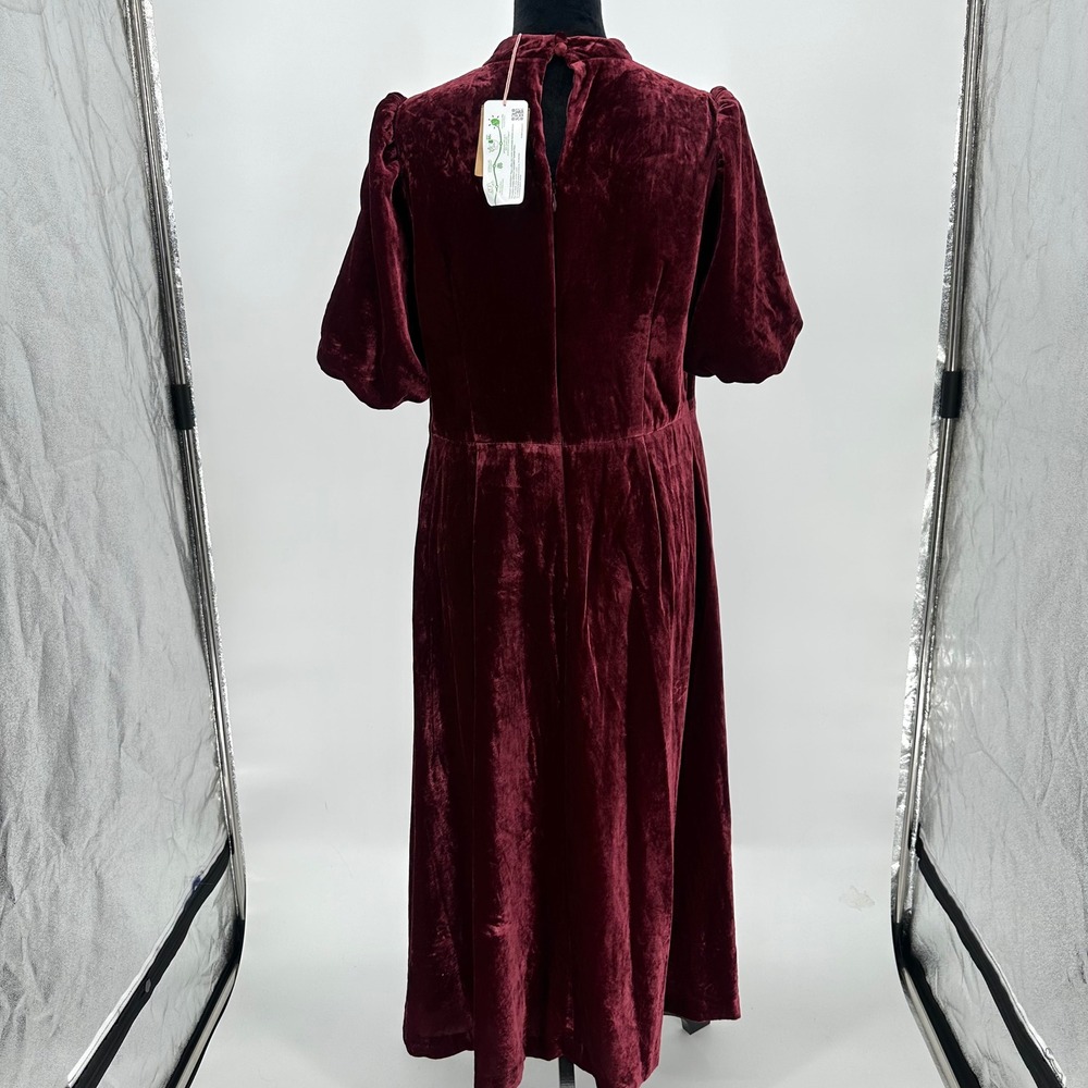 Boden Velvet Midi Dress in Deep Burgundy - Picture 8 of 8